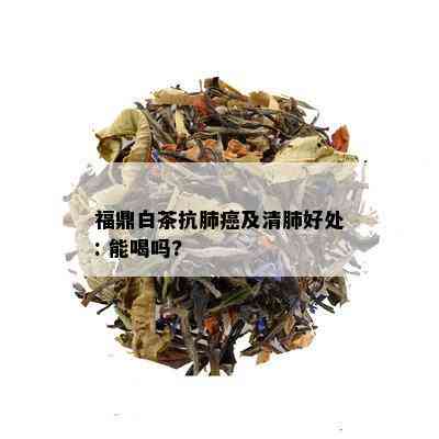 福鼎白茶抗肺癌及清肺好处: 能喝吗?