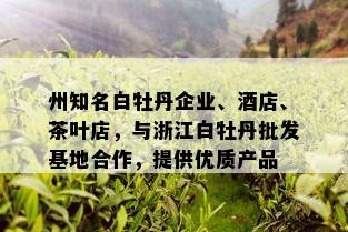 州知名白牡丹企业、店、茶叶店，与浙江白牡丹批发基地合作，提供优质产品