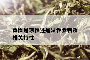 贡眉是凉性还是温性食物及相关特性