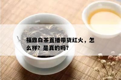 福鼎白茶直播带货红火，怎么样？是真的吗？