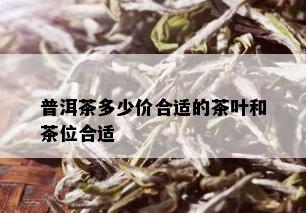 普洱茶多少价合适的茶叶和茶位合适