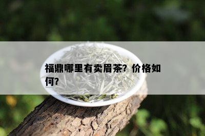 福鼎哪里有卖眉茶？价格如何？