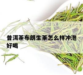 普洱茶布朗生茶怎么样冲泡好喝