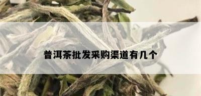 普洱茶批发采购渠道有几个