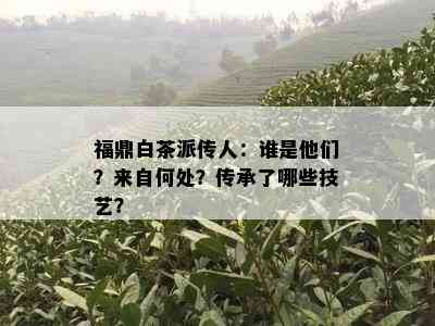 福鼎白茶派传人：谁是他们？来自何处？传承了哪些技艺？