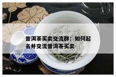 普洱茶买卖交流群：如何起名并交流普洱茶买卖