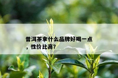 普洱茶拿什么品牌好喝一点，性价比高？