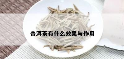 普洱茶有什么效果与作用