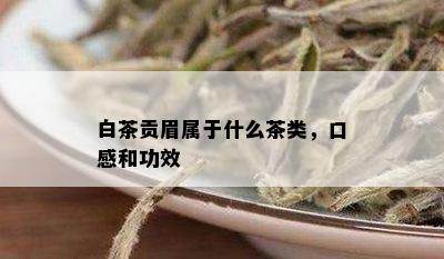 白茶贡眉属于什么茶类，口感和功效