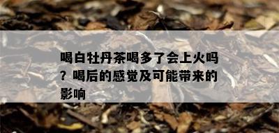 喝白牡丹茶喝多了会上火吗？喝后的感觉及可能带来的影响