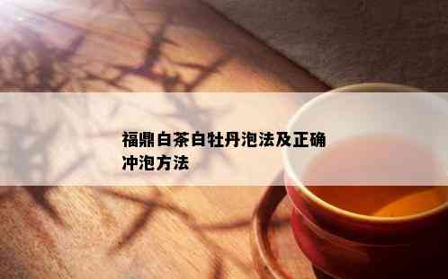 福鼎白茶白牡丹泡法及正确冲泡方法