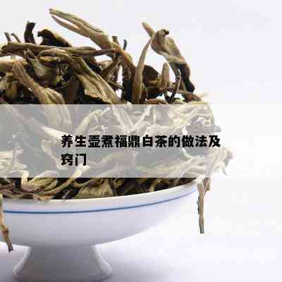 养生壶煮福鼎白茶的做法及窍门