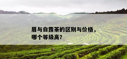 眉与白露茶的区别与价格，哪个等级高？