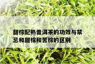 甜棕配熟普洱茶的功效与禁忌和甜棕和苦棕的区别