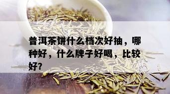 普洱茶饼什么档次好抽，哪种好，什么牌子好喝，比较好？