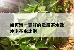 如何泡一壶好的贡眉茶水及冲泡茶水比例