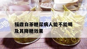 福鼎白茶糖尿病人能不能喝及其降糖效果