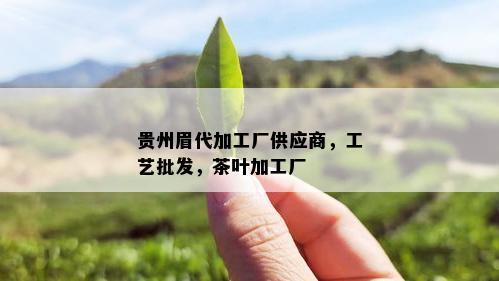 贵州眉代加工厂供应商，工艺批发，茶叶加工厂