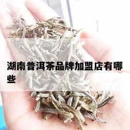 湖南普洱茶品牌加盟店有哪些