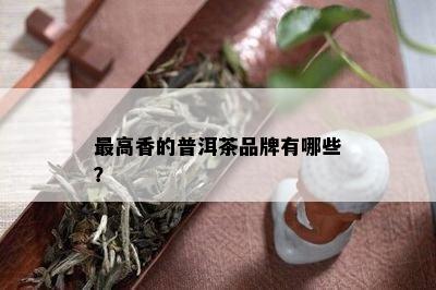 更高香的普洱茶品牌有哪些？