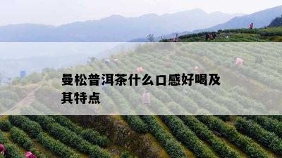 曼松普洱茶什么口感好喝及其特点