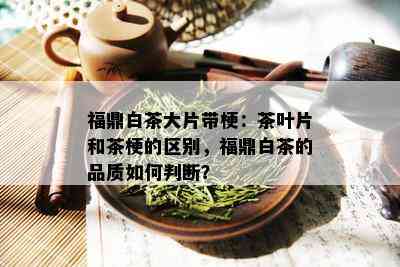 福鼎白茶大片带梗：茶叶片和茶梗的区别，福鼎白茶的品质如何判断？