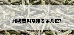 潍坊普洱茶排名第几位？