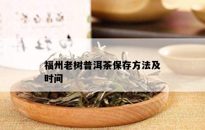 福州老树普洱茶保存方法及时间