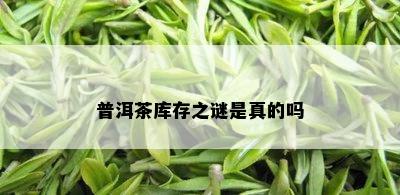 普洱茶库存之谜是真的吗