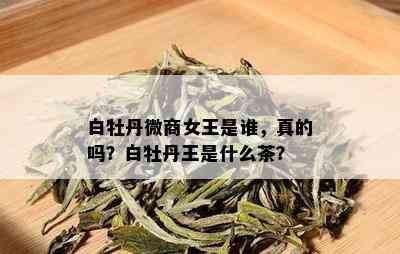 白牡丹微商女王是谁，真的吗？白牡丹王是什么茶？