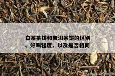 白茶茶饼和普洱茶饼的区别、好喝程度，以及是否相同