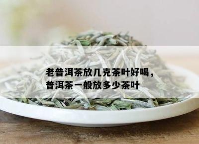 老普洱茶放几克茶叶好喝，普洱茶一般放多少茶叶