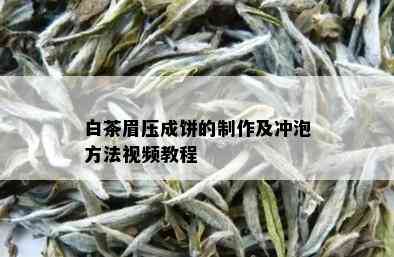 白茶眉压成饼的制作及冲泡方法视频教程