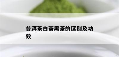 普洱茶白茶黑茶的区别及功效