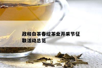 政和白茶春绽茶业开采节征联活动总览