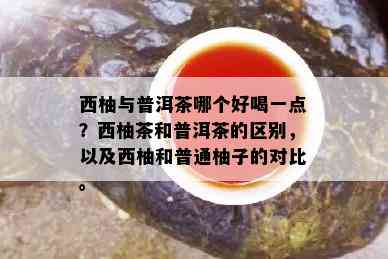 西柚与普洱茶哪个好喝一点？西柚茶和普洱茶的区别，以及西柚和普通柚子的对比。