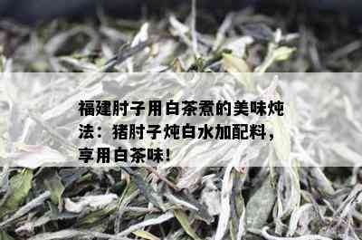 福建肘子用白茶煮的美味炖法：猪肘子炖白水加配料，享用白茶味！