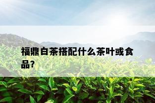 福鼎白茶搭配什么茶叶或食品？