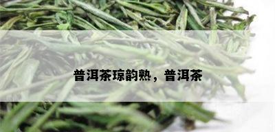 普洱茶琼韵熟，普洱茶