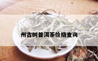 州古树普洱茶价格查询