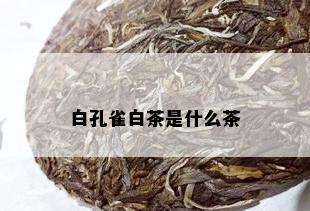 白孔雀白茶是什么茶