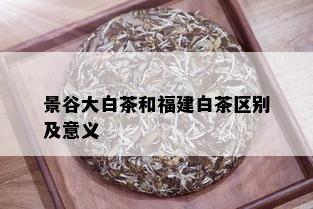 景谷大白茶和福建白茶区别及意义