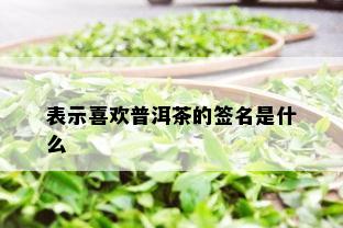 表示喜欢普洱茶的签名是什么