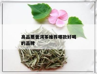 高品质普洱茶推荐哪款好喝的品牌