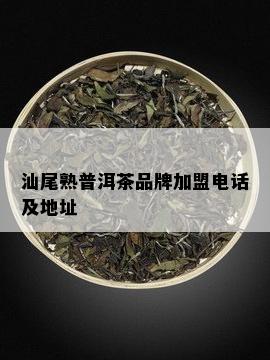 汕尾熟普洱茶品牌加盟电话及地址