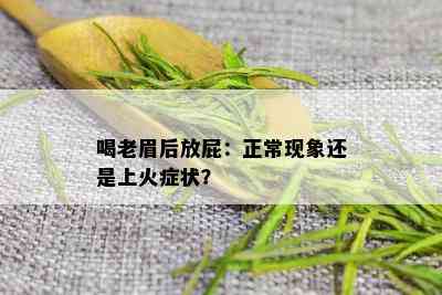 喝老眉后放屁：正常现象还是上火症状？