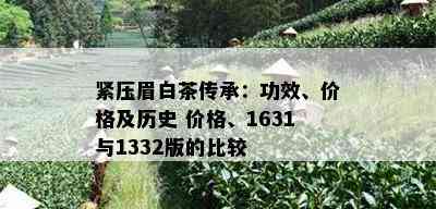 紧压眉白茶传承：功效、价格及历史 价格、1631与1332版的比较