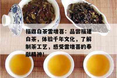 福鼎白茶雷增喜：品尝福建白茶，体验千年文化，了解制茶工艺，感受雷增喜的奉献精神！