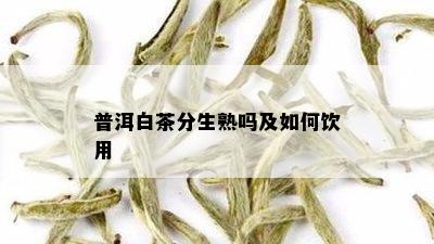 普洱白茶分生熟吗及如何饮用