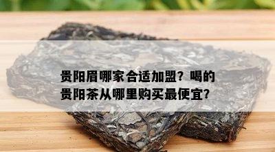 贵阳眉哪家合适加盟？喝的贵阳茶从哪里购买更便宜？